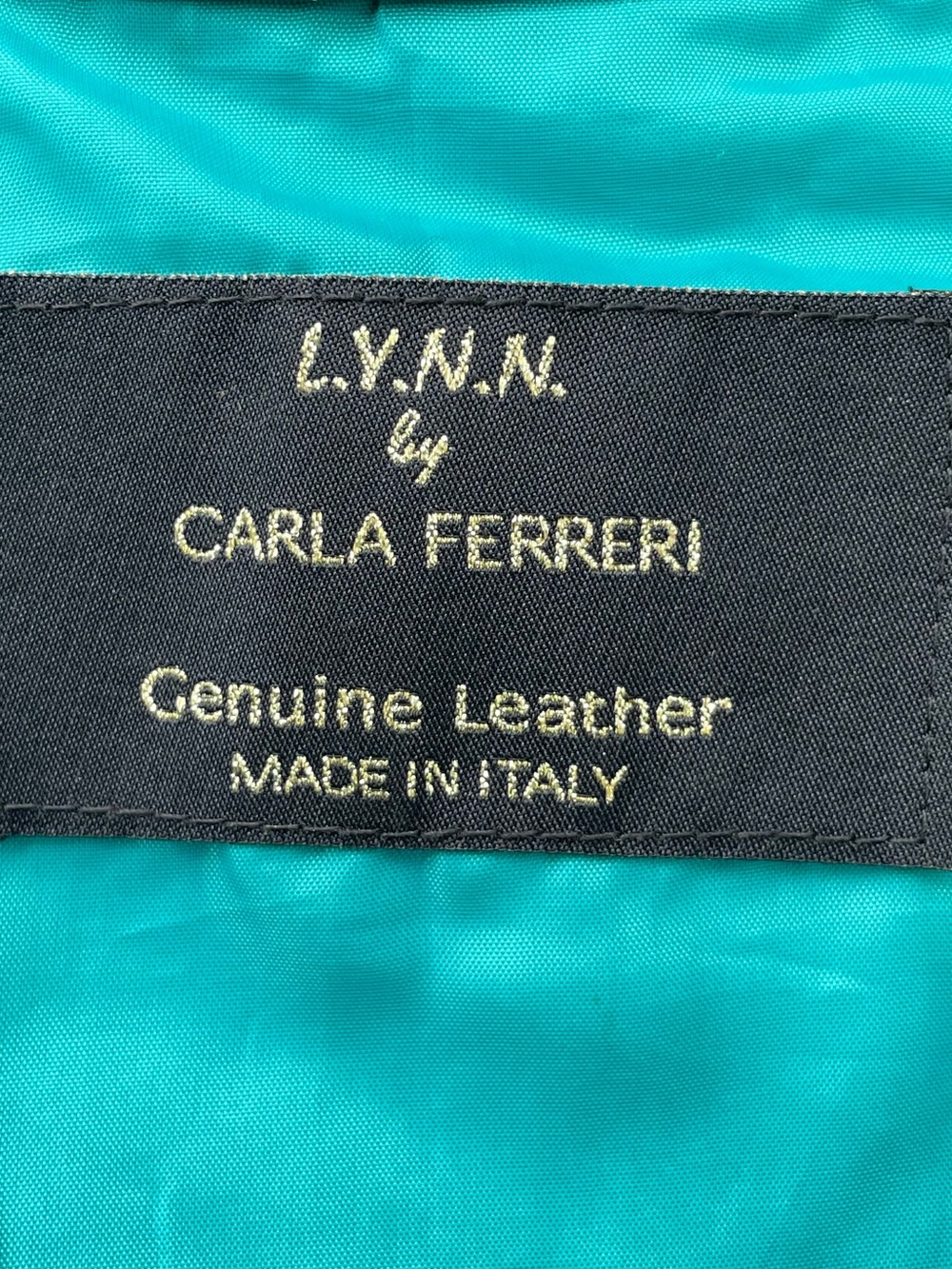 L.Y.N.N. by Carla Ferreri Women's Mint Green Leather Zip-Front Jacket size Large - Picture 9 of 10